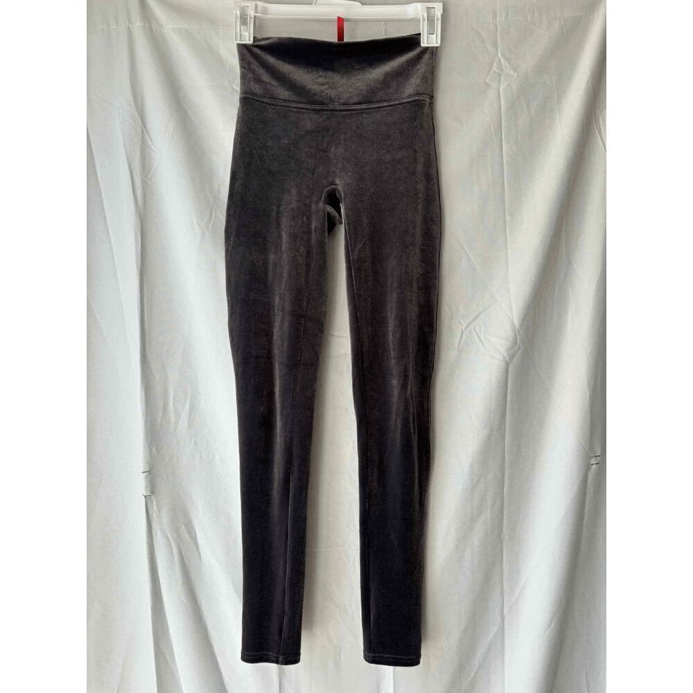 Spanx Crushed Velvet Legging in Dark Grey Size Small
